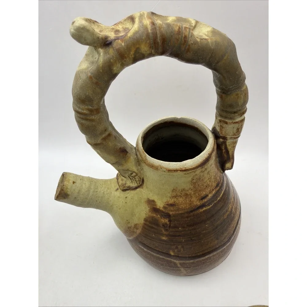 Handmade Studio Pottery Tea Set Teapot + 4 Cups Rustic Ceramic Radca Ohio